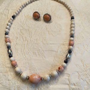 Necklace and clip on earrings